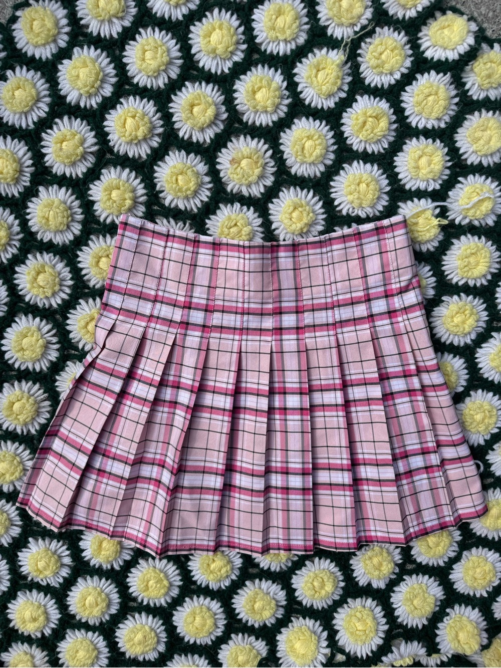 No Boundaries Pink Plaid Pleated Mini Skirt